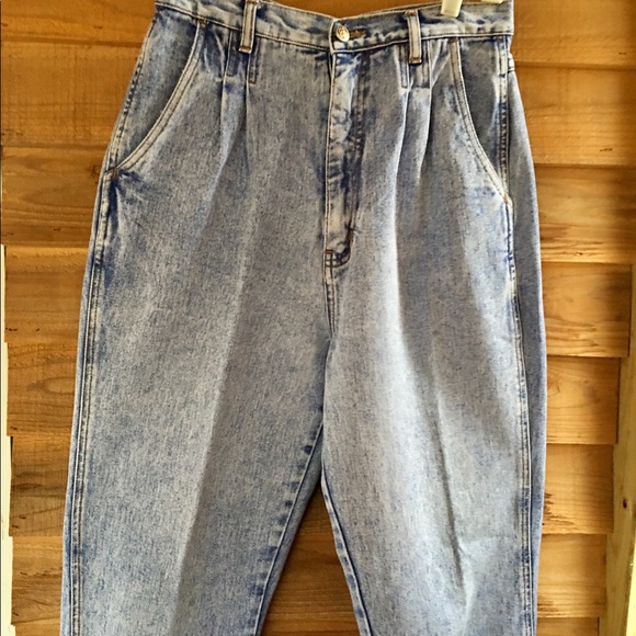 Vintage Bill Blass High Waisted Pleated Jeans - Picture 4 of 12